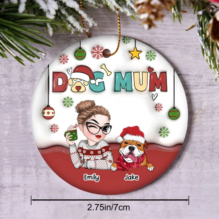 Mom of Dogs - Personalized Christmas Ornament