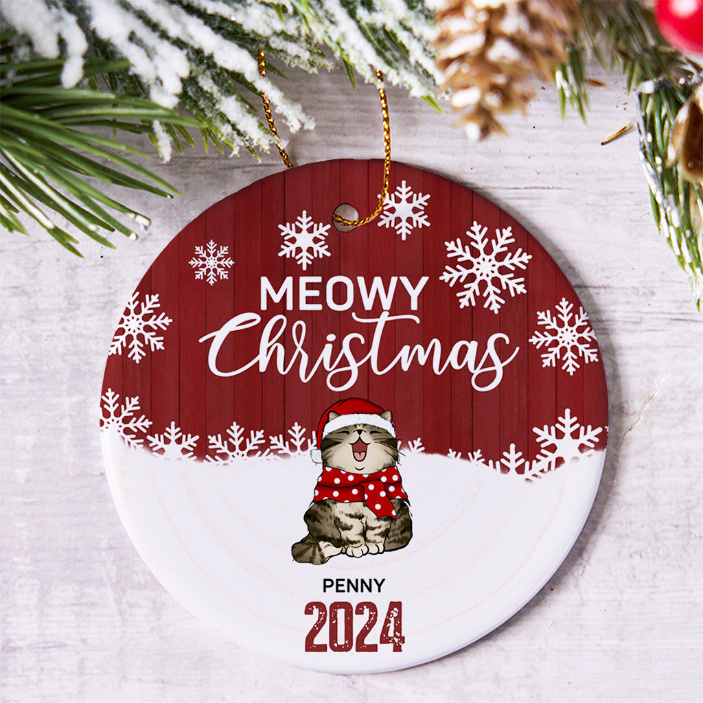 Meowy Christmas - Personalized Christmas Ornament