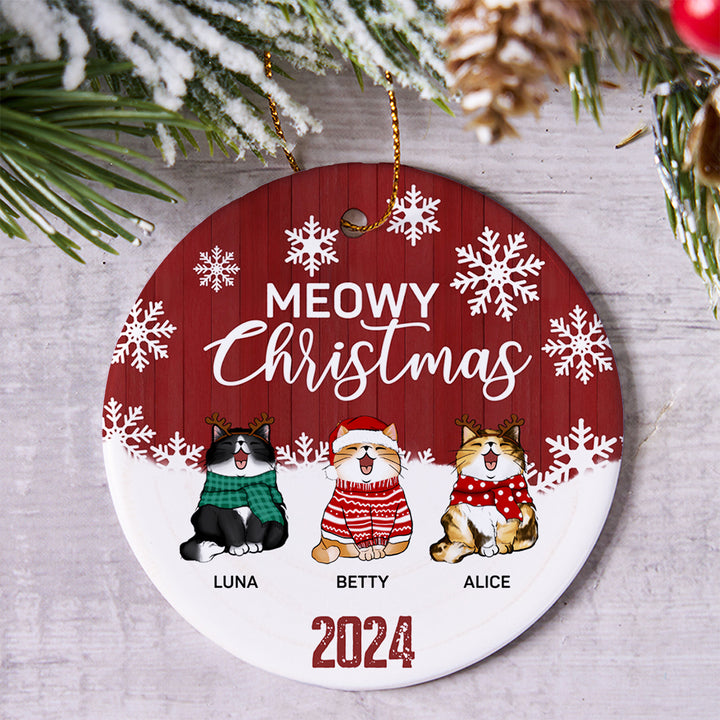 Meowy Christmas - Personalized Christmas Ornament