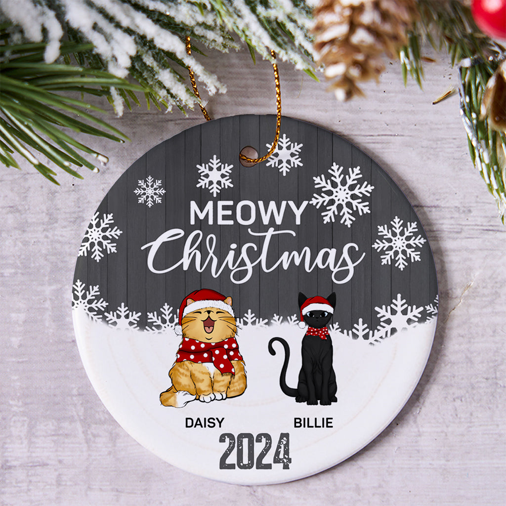 Meowy Christmas - Personalized Christmas Ornament