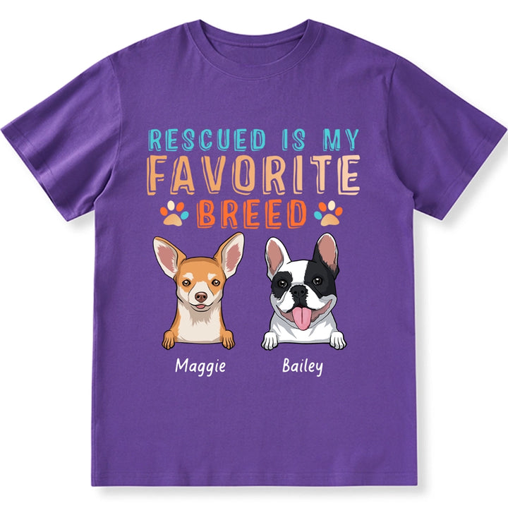 Rescued Is My Favorite Dog Breed - Personalized Custom Unisex T-shirt