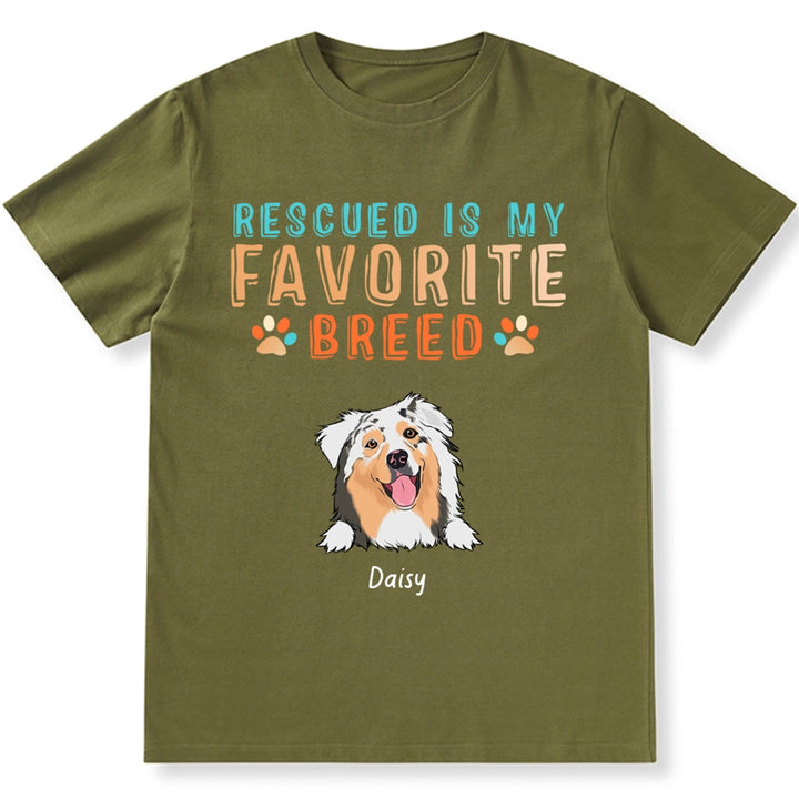 Rescued Is My Favorite Dog Breed - Personalized Custom Unisex T-shirt