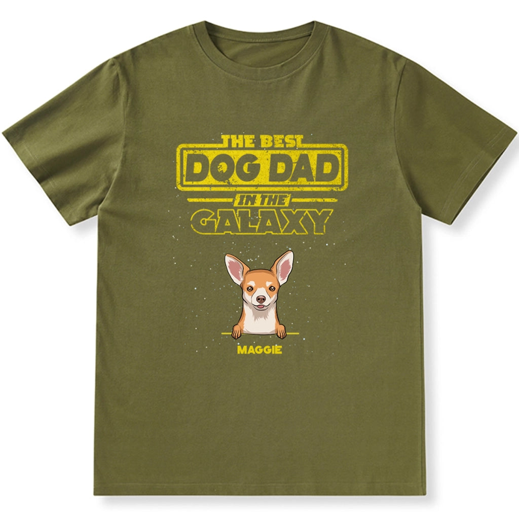 The Best Dog Dad In The Galaxy - Personalized Custom Unisex T-shirt