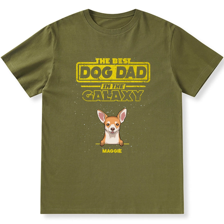 The Best Dog Dad In The Galaxy - Personalized Custom Unisex T-shirt