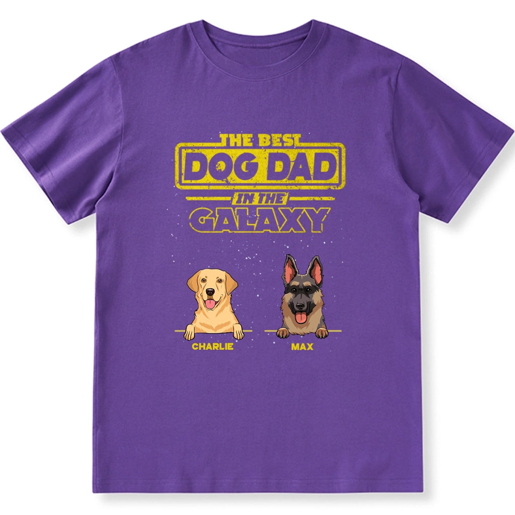 The Best Dog Dad In The Galaxy - Personalized Custom Unisex T-shirt