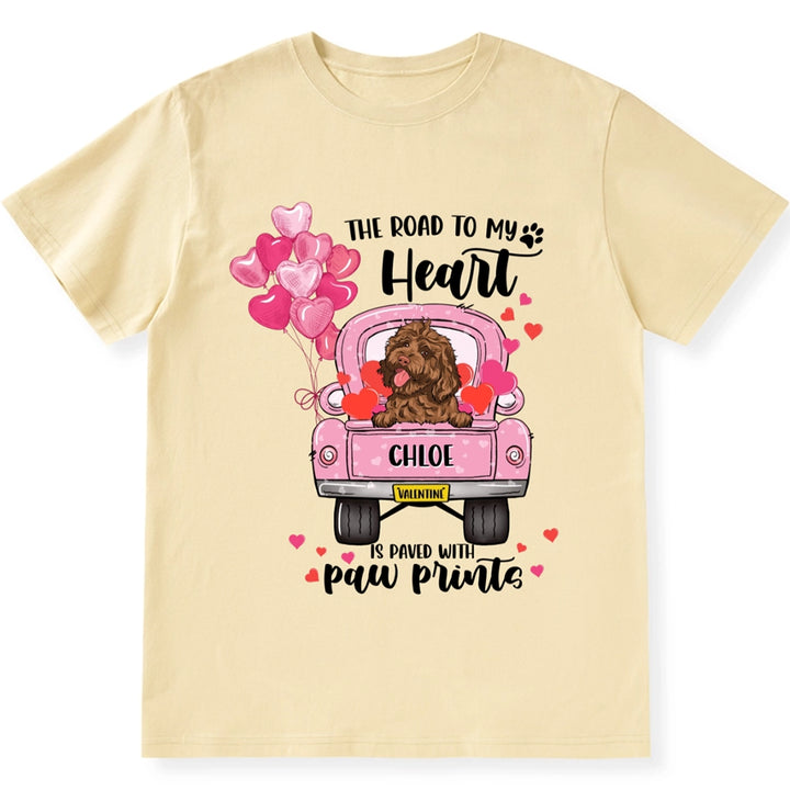 The Road To My Heart Pink Balloon Truck - Personalized Custom Unisex T-shirt