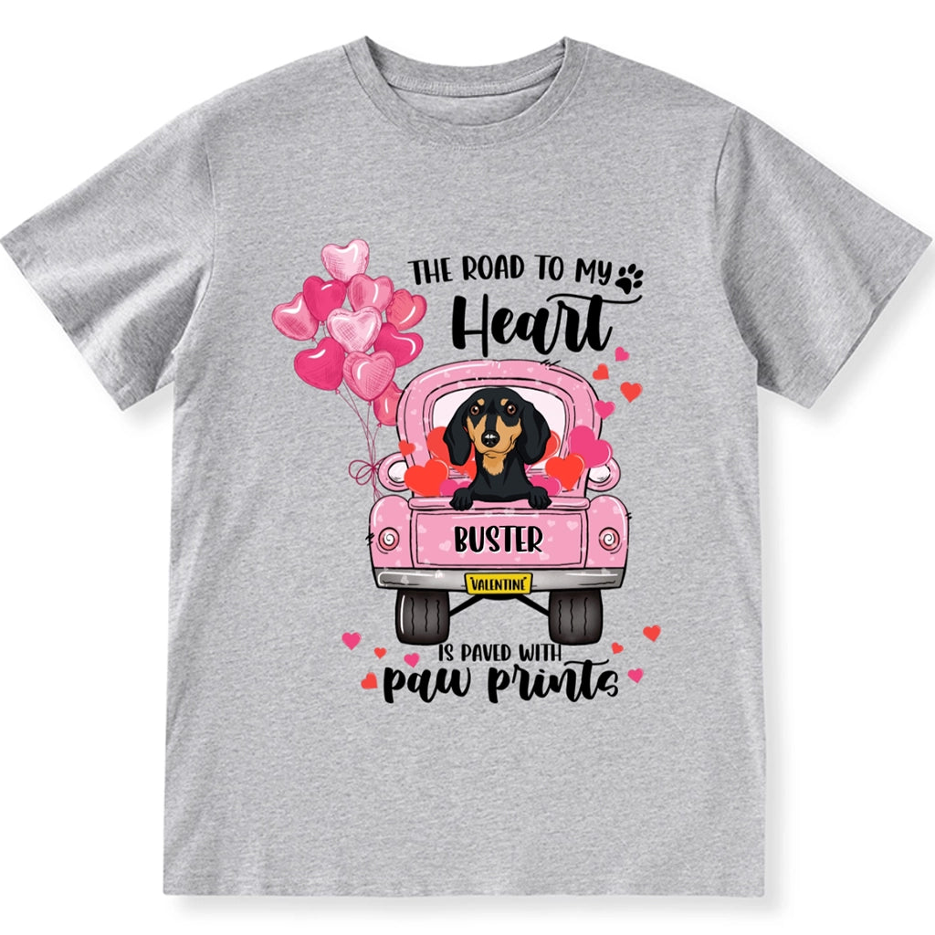 The Road To My Heart Pink Balloon Truck - Personalized Custom Unisex T-shirt