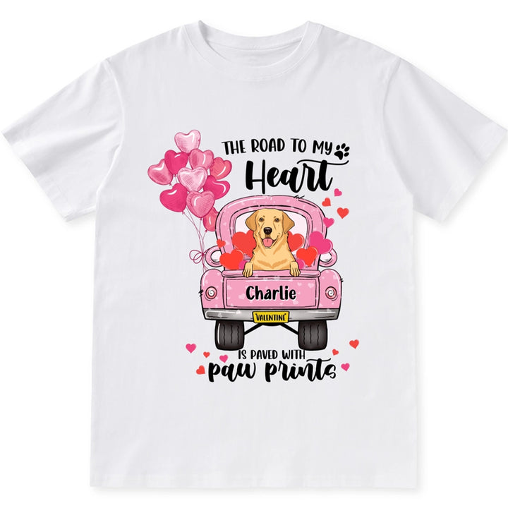 The Road To My Heart Pink Balloon Truck - Personalized Custom Unisex T-shirt