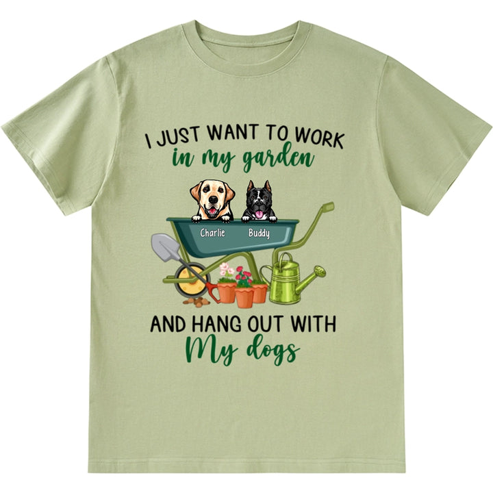 Work In Garden And Hang Out With Dog - Personalized Custom Unisex T-shirt