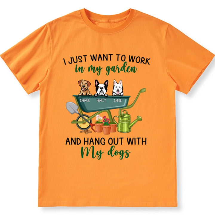 Work In Garden And Hang Out With Dog - Personalized Custom Unisex T-shirt