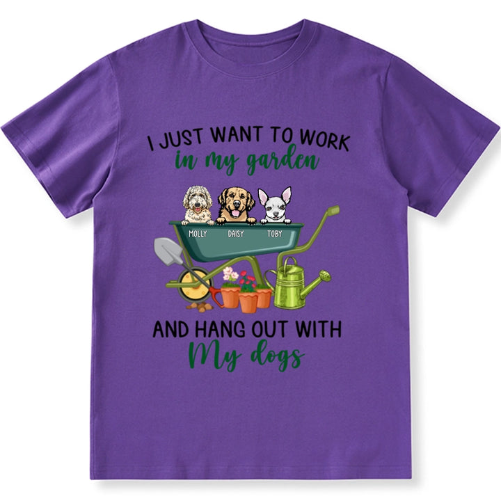 Work In Garden And Hang Out With Dog - Personalized Custom Unisex T-shirt